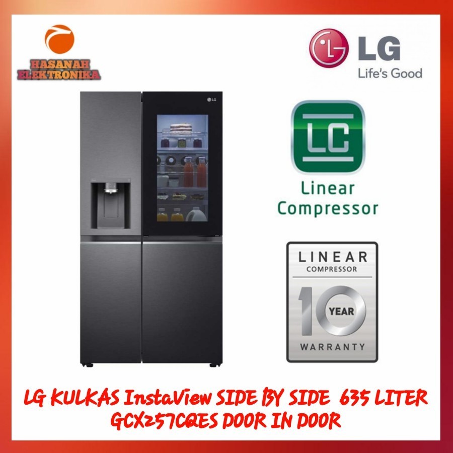 Jual LG KULKAS InstaView GCX257CQES 635 LITER DOOR IN DOOR SIDE BY SIDE