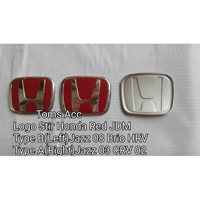 Jual Emblem Logo Stir Honda JDM Red Merah Jazz 08 Freed HRV Mobilio