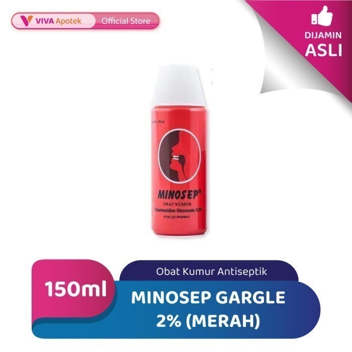 Jual Minosep Gargle 2 Merah Obat Kumur Antiseptik 150 Ml Shopee