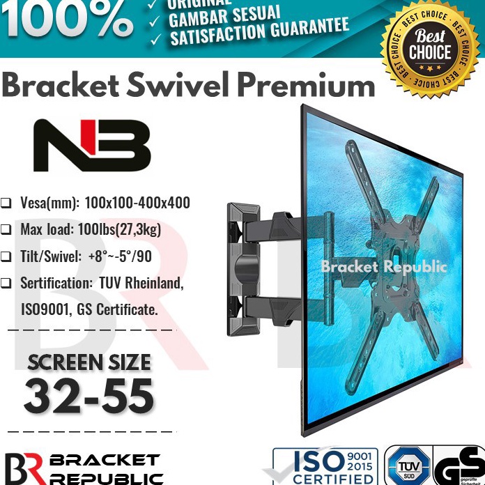 Jual Gi Bracket Tv Monitor Arm Swivel Uhd Led Lcd Inch