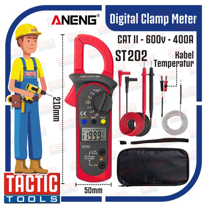 Jual Digital Clamp Meter Temperature Prob Aneng Tang Amper Shopee