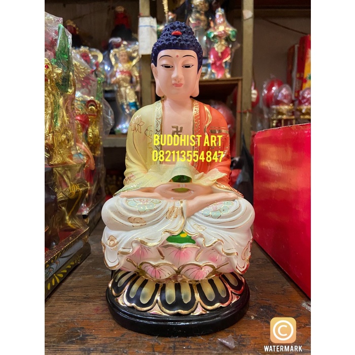 Jual Original Patung Buddha Amitabha Sakyamuni Inch Fiber Bisa