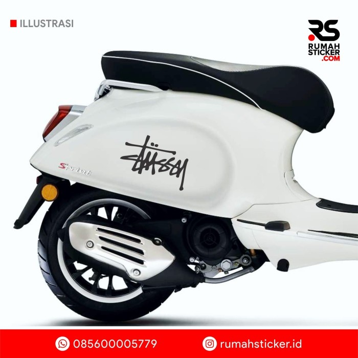 Jual Sticker Stiker Cutting Vespa Piaggio Stussy Logo Primavera Sprint