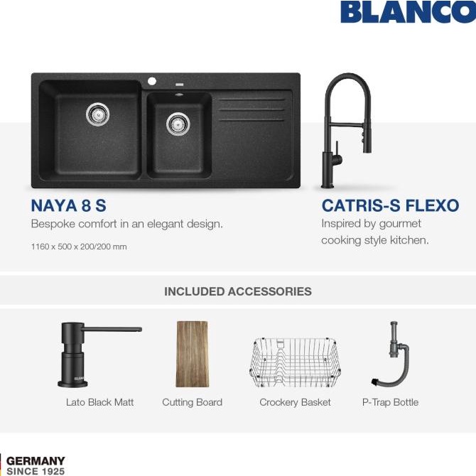 Jual Paket Blanco Naya S Silgranit Sink Blanco Catris S Flexo Black