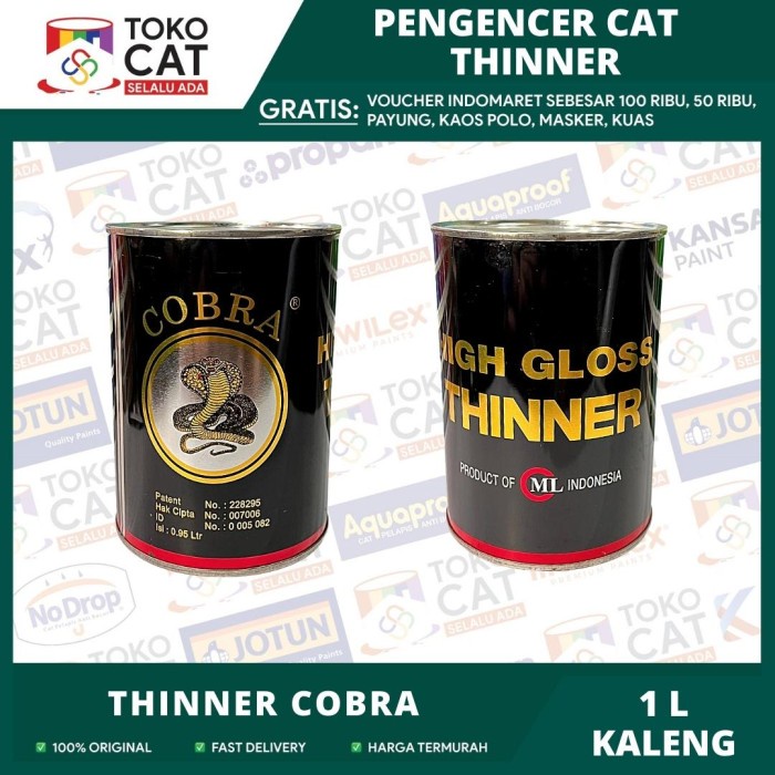 Jual Thinner Cobra Hitam L Tiner Thiner Cobra Hitam Liter Kaleng