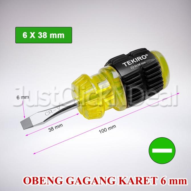 Jual Tekiro Obeng Gagang Karet Plus Minus 6 Mm Cushion Grip Shopee