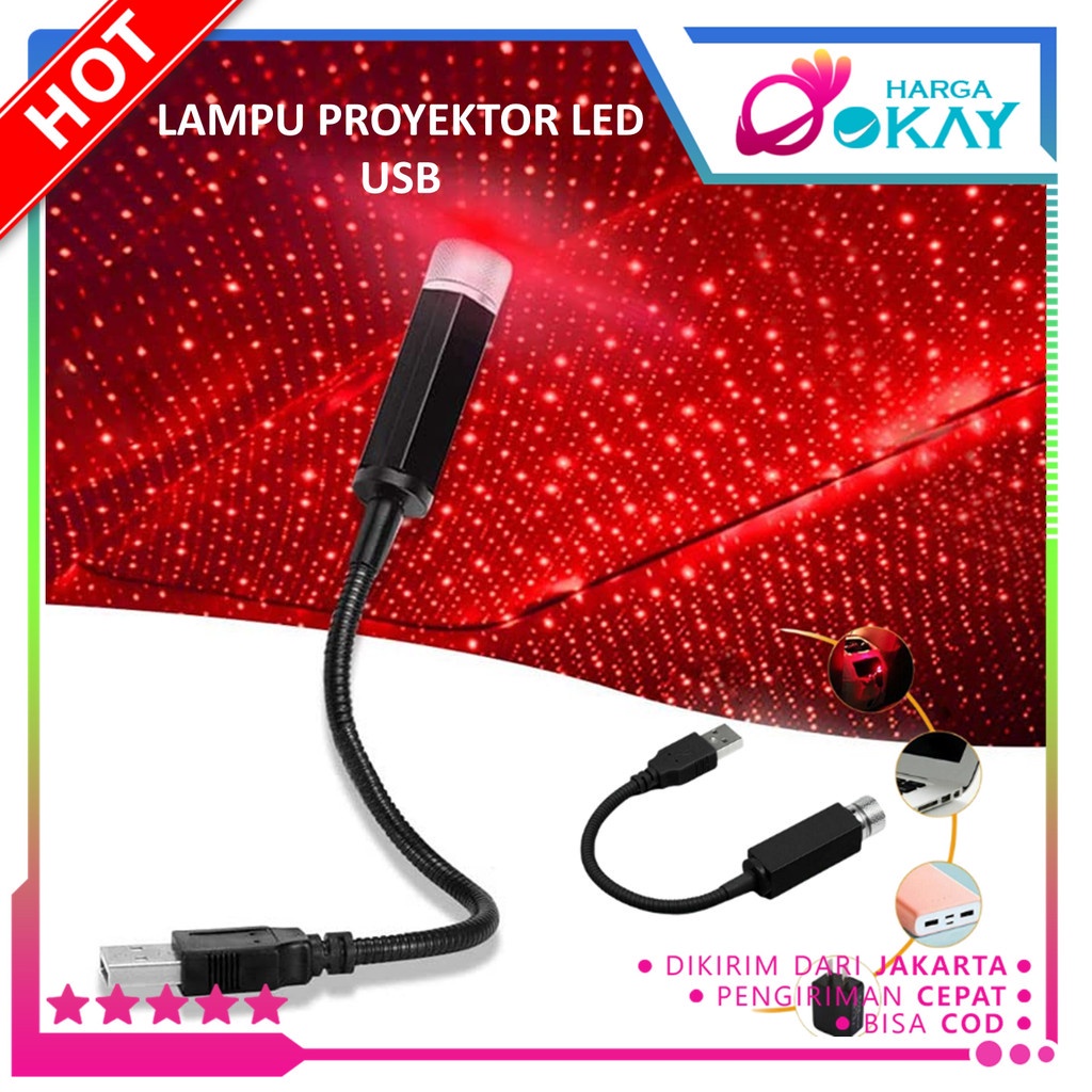 Jual HO Lampu Proyektor Led USB Dekorasi Interior Langit Kabin Mobil