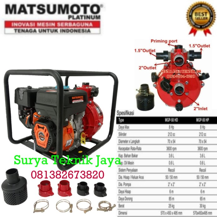 Jual Pompa Alkon Pemadam Matsumoto Mgp Hd Hp Double Impeler