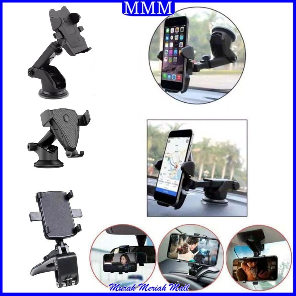 Jual MMM Car Holder HP Dashboard Mobil Universal Kotak Segitiga Jepit