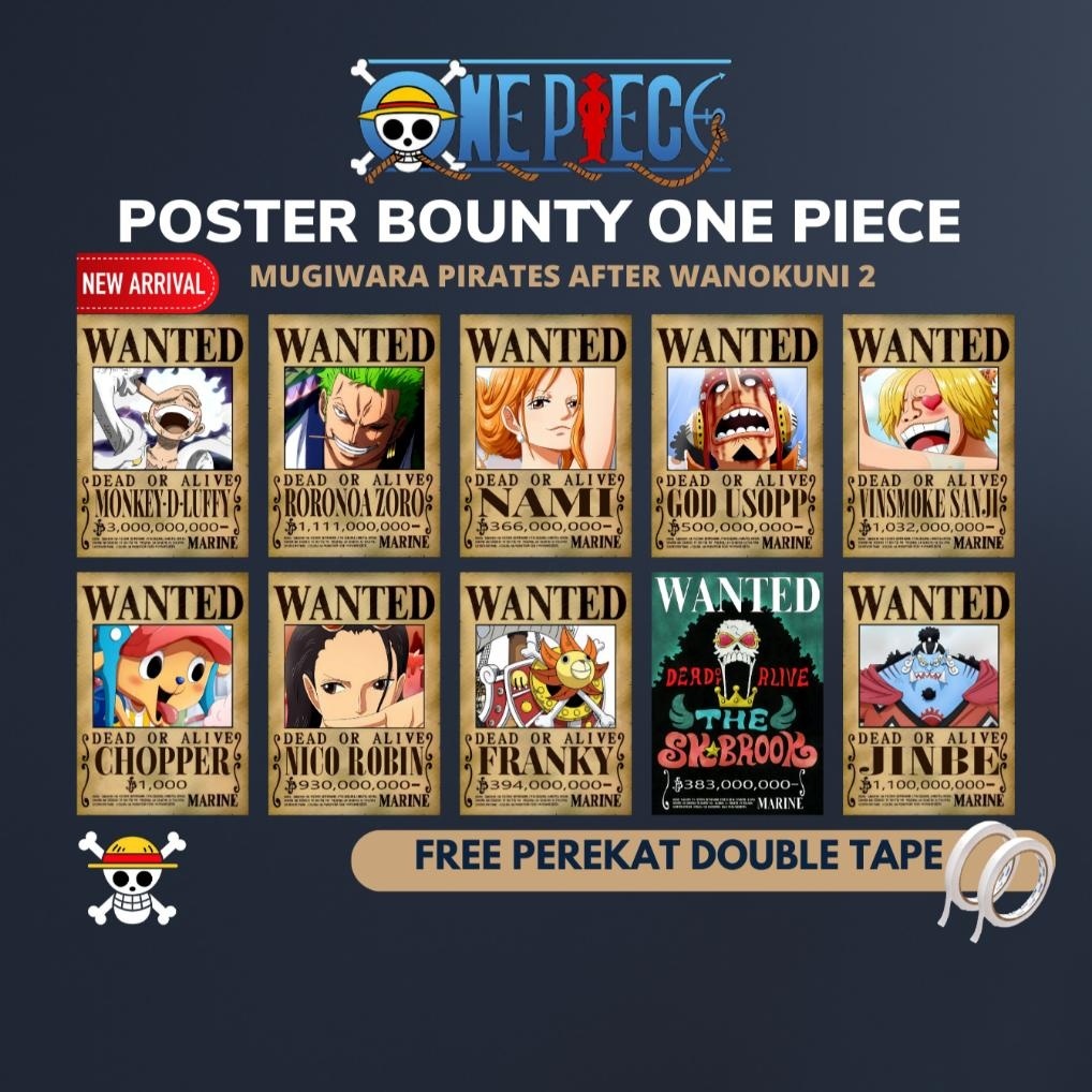 Jual Serba Murah Poster Bounty One Piece Terbaru 1 Set Kru Komplit