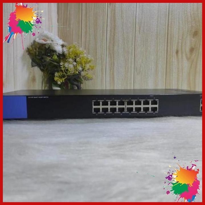 Jual LINKSYS LGS318 18 PORT BUSINESS GIGABIT SMART SWITCH MANAGED 2 SFP