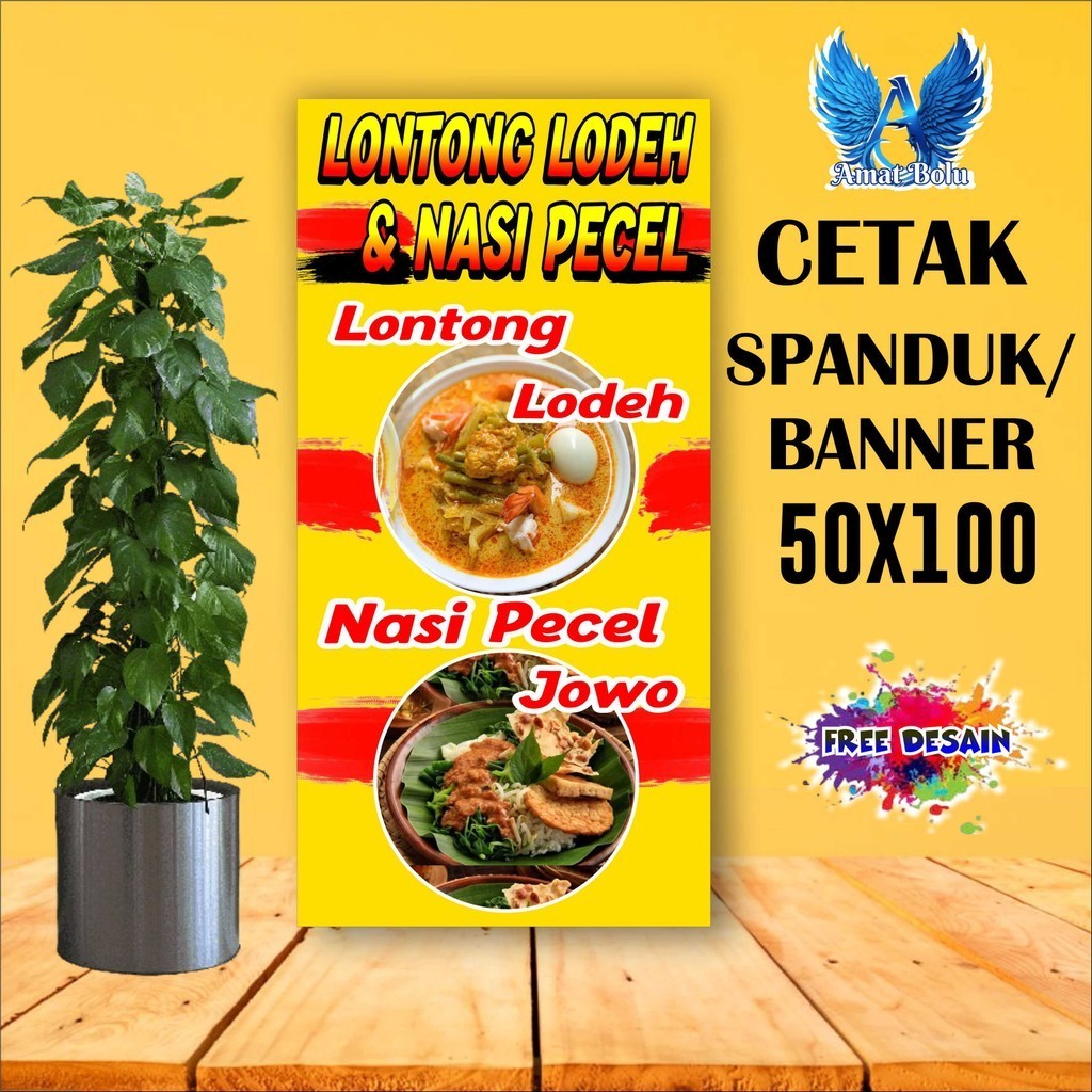 Jual Cetak Banner Cetak Spanduk LONTONG LODEH DAN NASI PECEL UKURAN