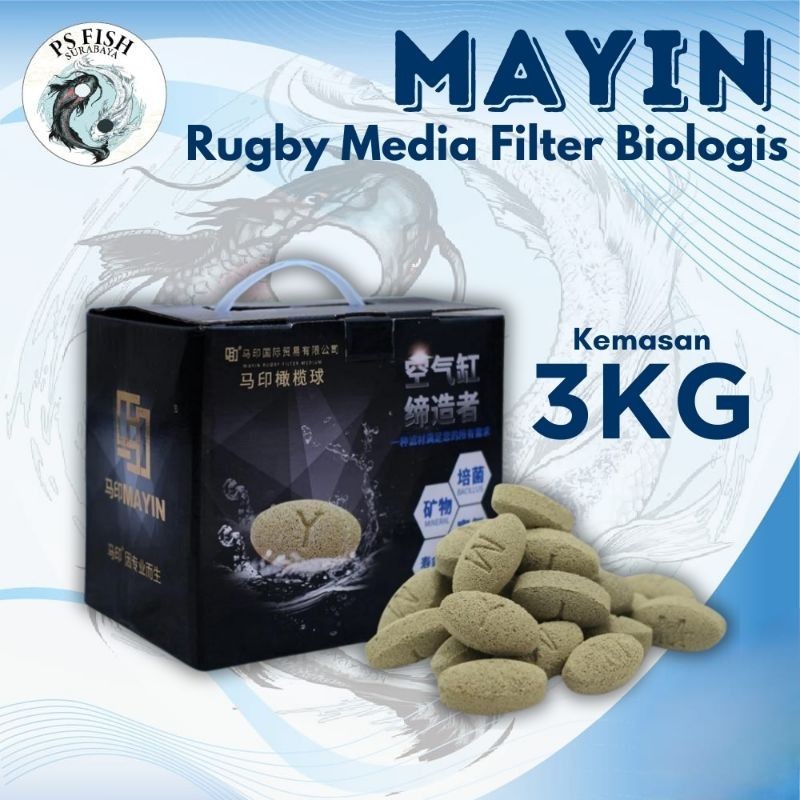 Jual Mayin International Rugby 3KG Media Filter Biologis Batu Filtrasi