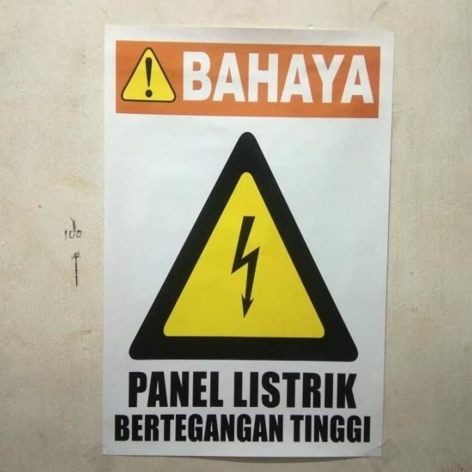 Jual STIKER SIGN BAHAYA PANEL LISTRIK TEGANGAN TINGGI RAMBU K3 SAFETY