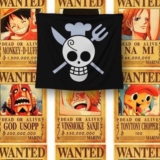 Jual NEW PRODUK BENDERA ONE PIECE SANJI BAJAK LAUT ANIME PIRATES FLAG