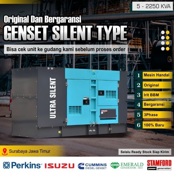 Jual Harga Mesin Genset Silent Kva Perkins Cummins Isuzu Emerald