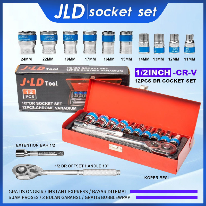 Jual Jld Pcs Kunci Set Shock Cr V Socket Set Inch Kunci Shock