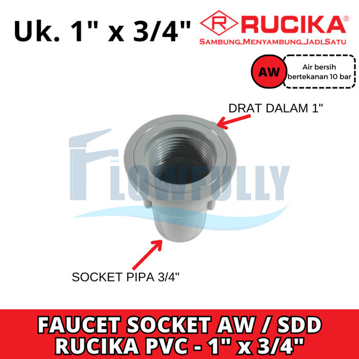 Jual Faucet Socket Aw X Inch Rucika Sok Drat Dalam Ts Tebal Pvc