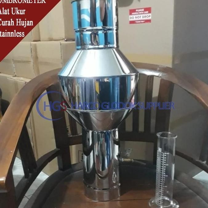 Jual New Alat Ukur Curah Hujan Rain Gauge Ombrometer Stainless Steel