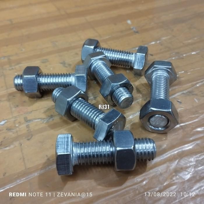 Jual Baut Mur Stainless Full Drat M X Mm Kunci Cod Dan Best