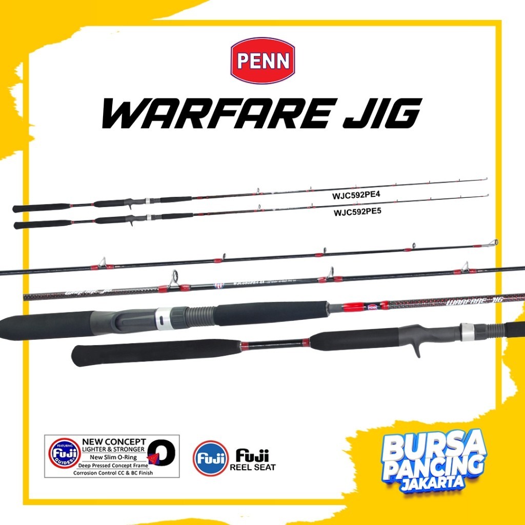 Jual Penn Joran Overhead Warfare Jig Cm Pe Carbon Full Fuji