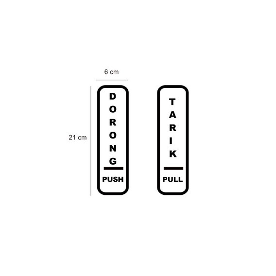 Jual Ready Cutting Stiker Tulisan Dorong Tarik Pintu Kaca Toko Tanda