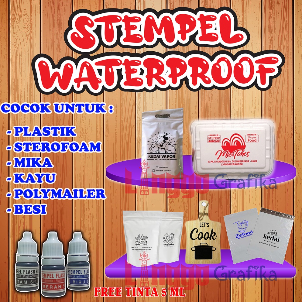 Jual Stempel Flash Plastik Tinta Permanen Waterproof KODE Z88P