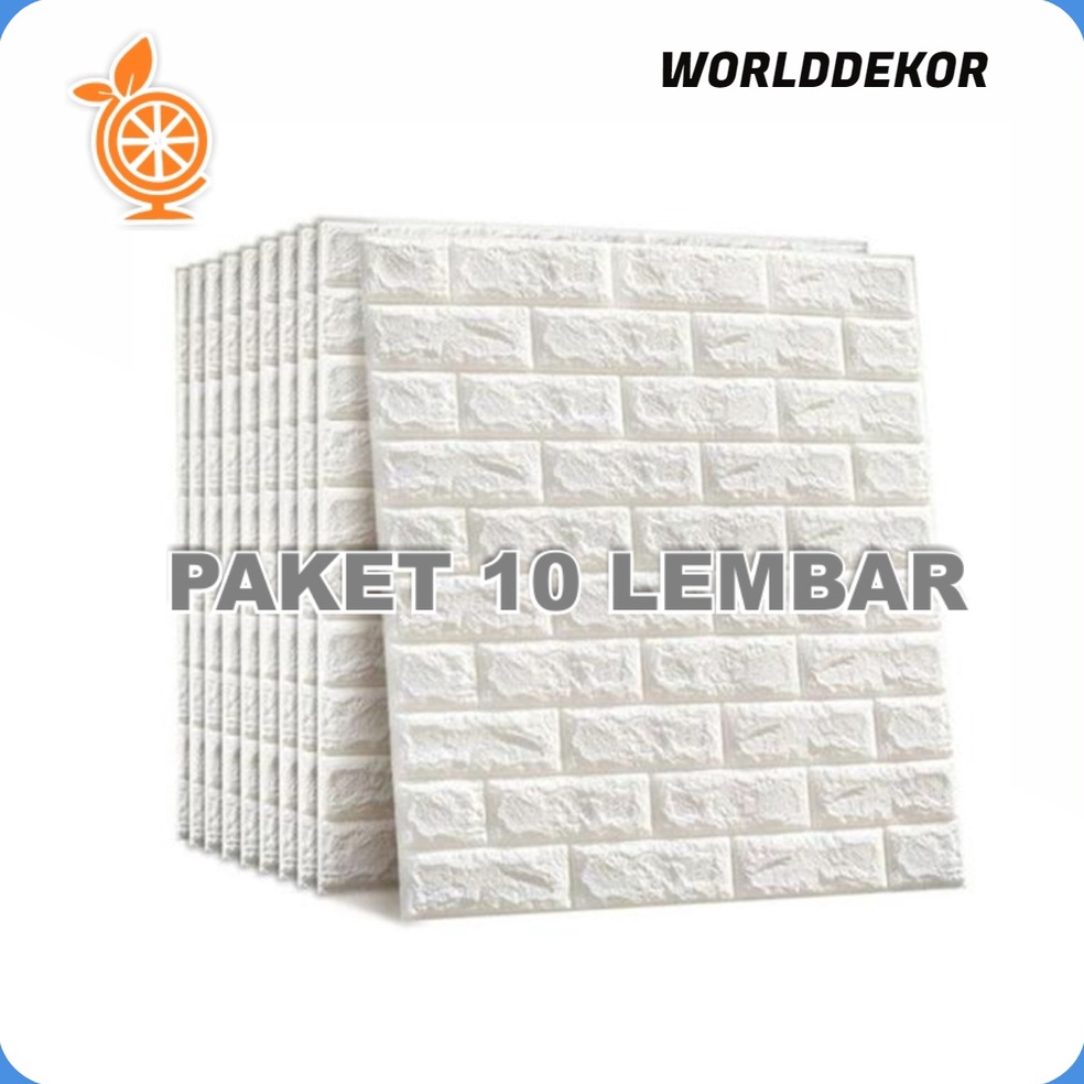 Jual NEW STOCK PAKET 10 LEMBAR Wallpaper Dinding FOAM Timbul 3D Bata