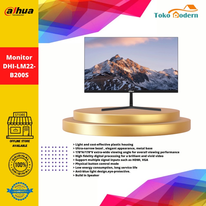 Jual Monitor LED Dahua LM22 B200S 22 1080p 75Hz 5ms HDMI VGA Built In