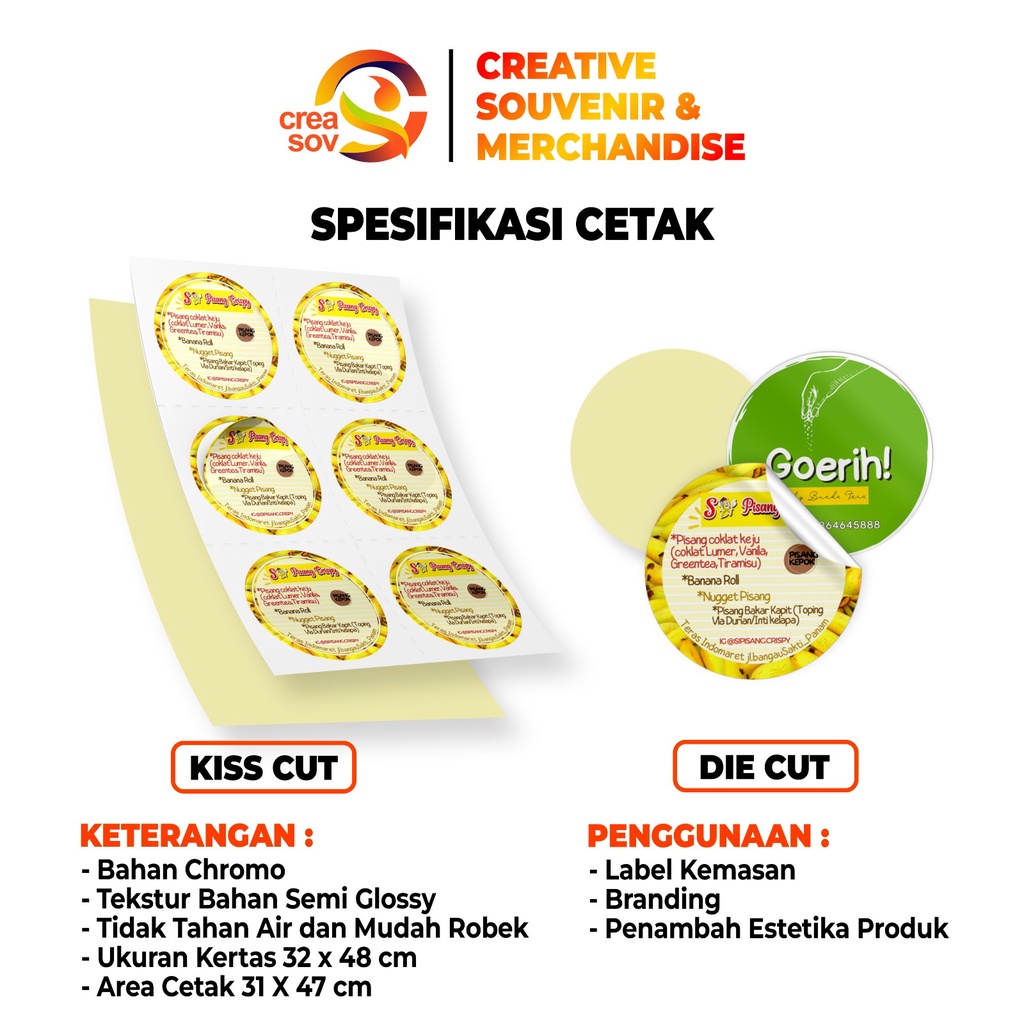 Jual Stiker Label Kemasan Cetak Cutting Pola Bahan Vinyl Susu