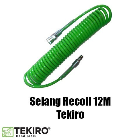 Jual Tekiro Selang Angin 12 Meter Spiral Hijau Kompresor Recoil Hose