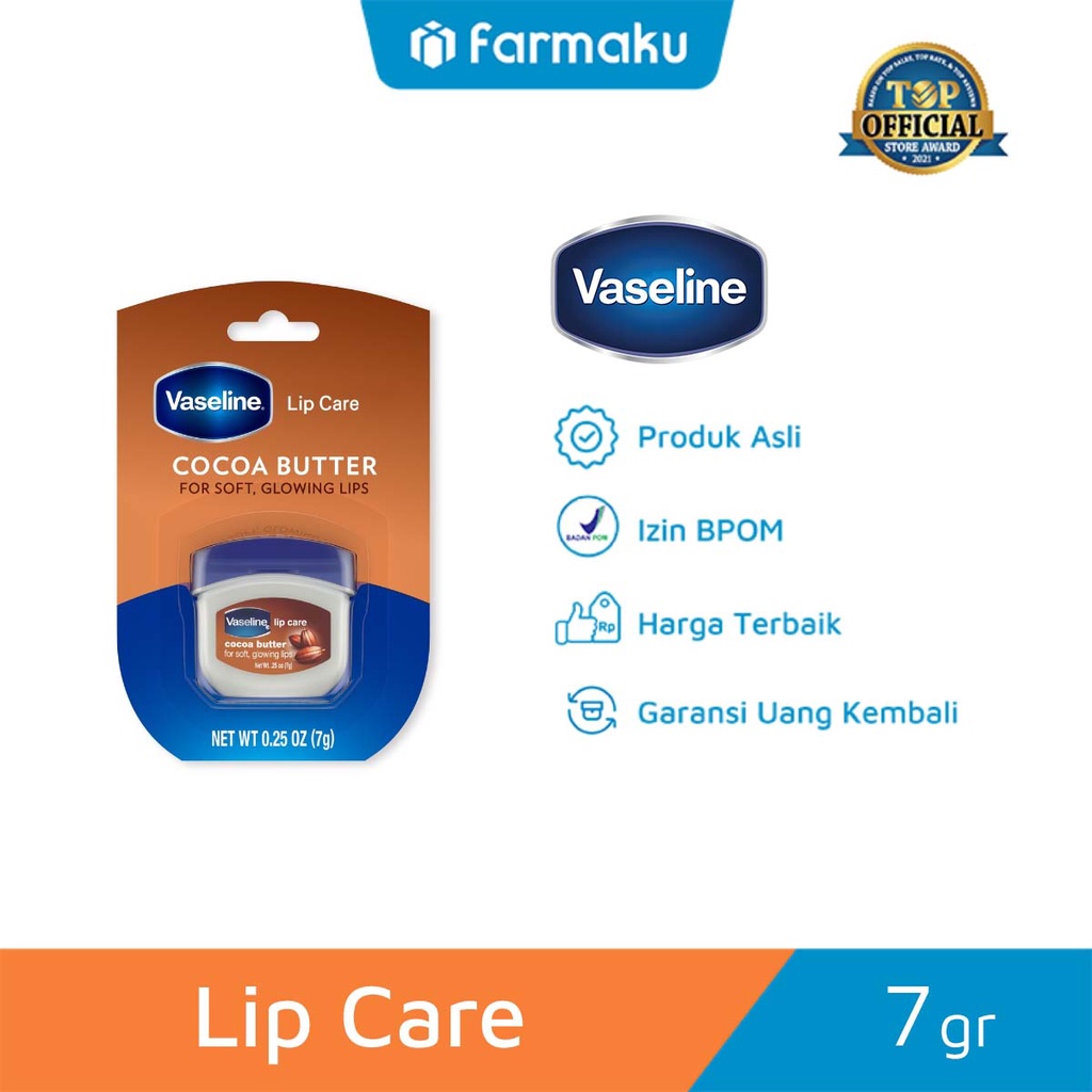 Jual Vaseline Lip Therapy Cocoa Butter Gr Pelembab Bibir Lip Balm