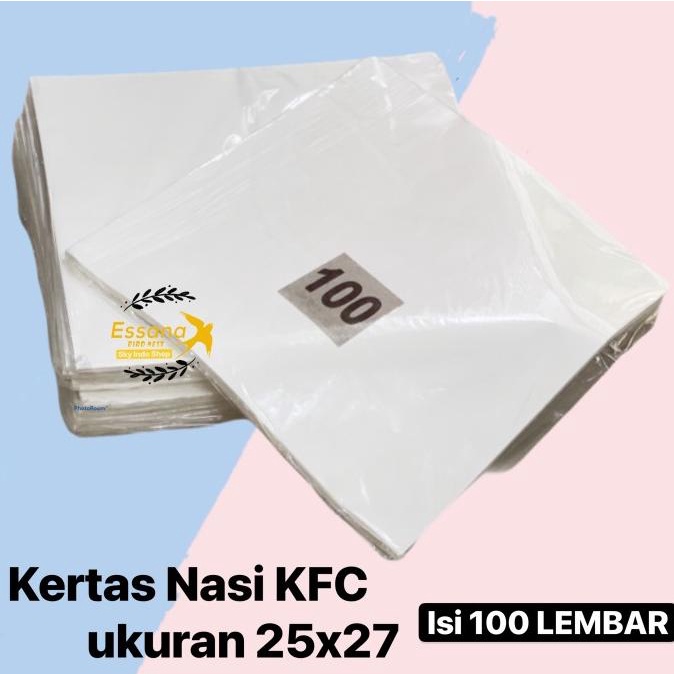 Jual Kertas Nasi Putih Kfc Mcd Burger Kebab 100 Lembar Shopee