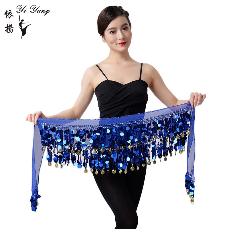 Jual Selendang Belly Dance Bahan Sifon Koin Sequine Emas Dan Koin Kuno