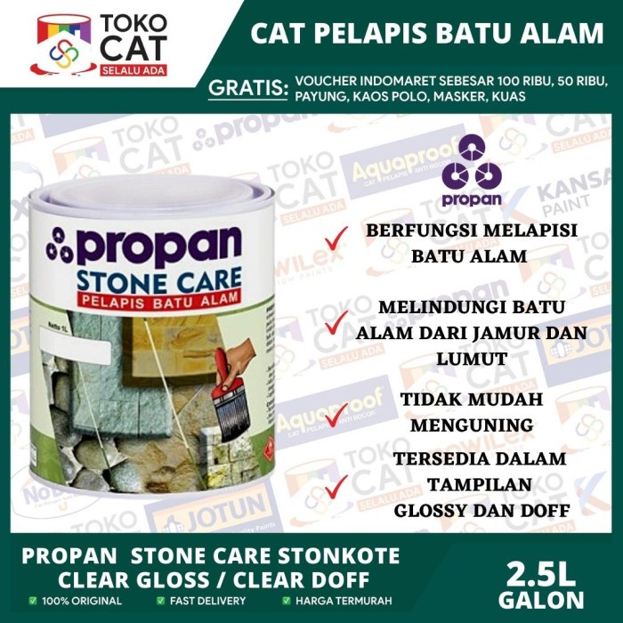 Jual PROPAN STONE CARE CAT BATU ALAM DOFF 2 5 LITER GALON CAT