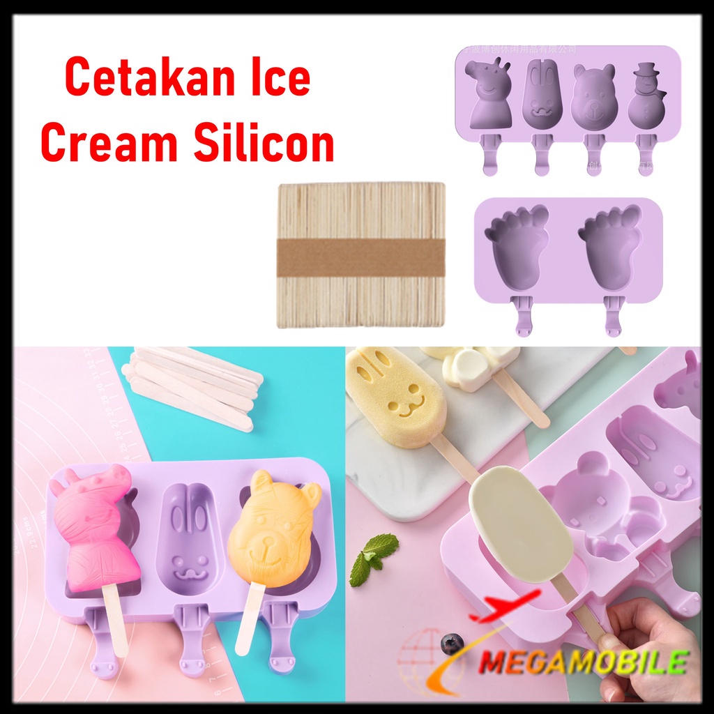 Jual Mm Cetakan Ice Cream Silicon Cetakan Es Krim Karakter Lucu