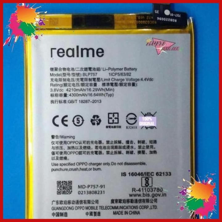 Jual ORIGINAL 100 BATERAI REALME BLP757 REALME 6 6 PRO BATTERY HP