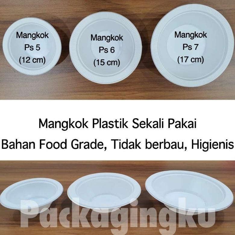 Jual Isi Pcs Mangkok Plastik Sekali Pakai Putih Susu Besar Ps P