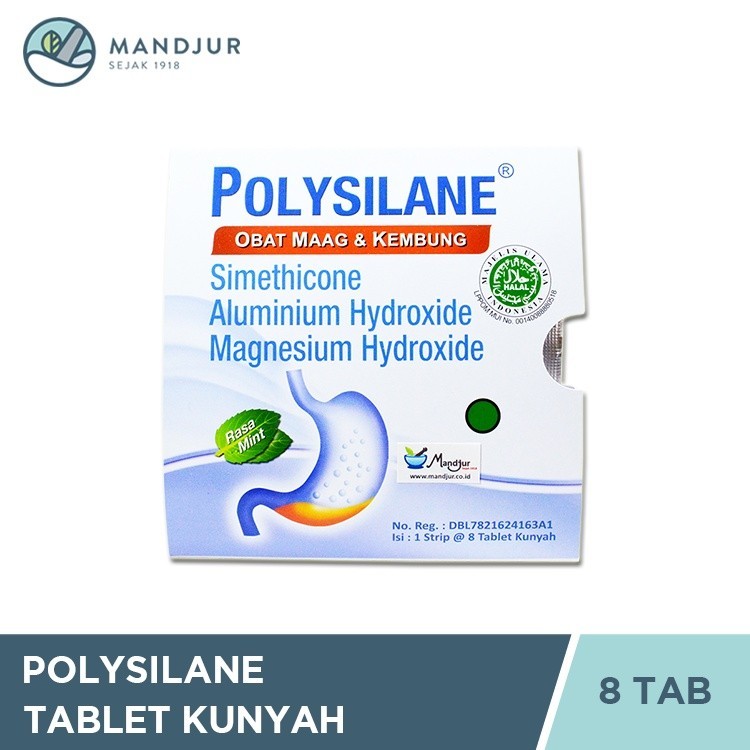 Jual Polysilane Tablet Kunyah Obat Sakit Maag Kembung Asam Lambung