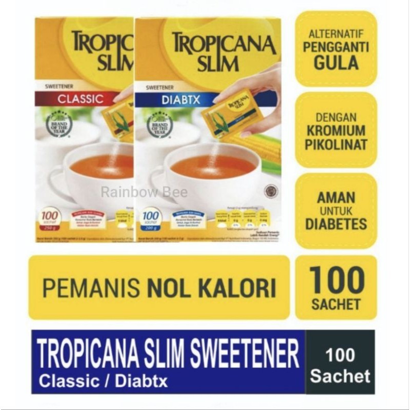 Jual Tropicana Slim Sweetener Classic 100 Sachet Tropicana Slim