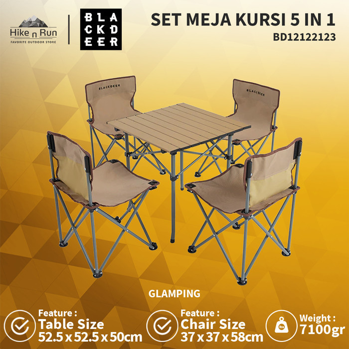 Jual Meja Kursi Camping Blackdeer BD12122123 5 In 1 Set Folding Chair