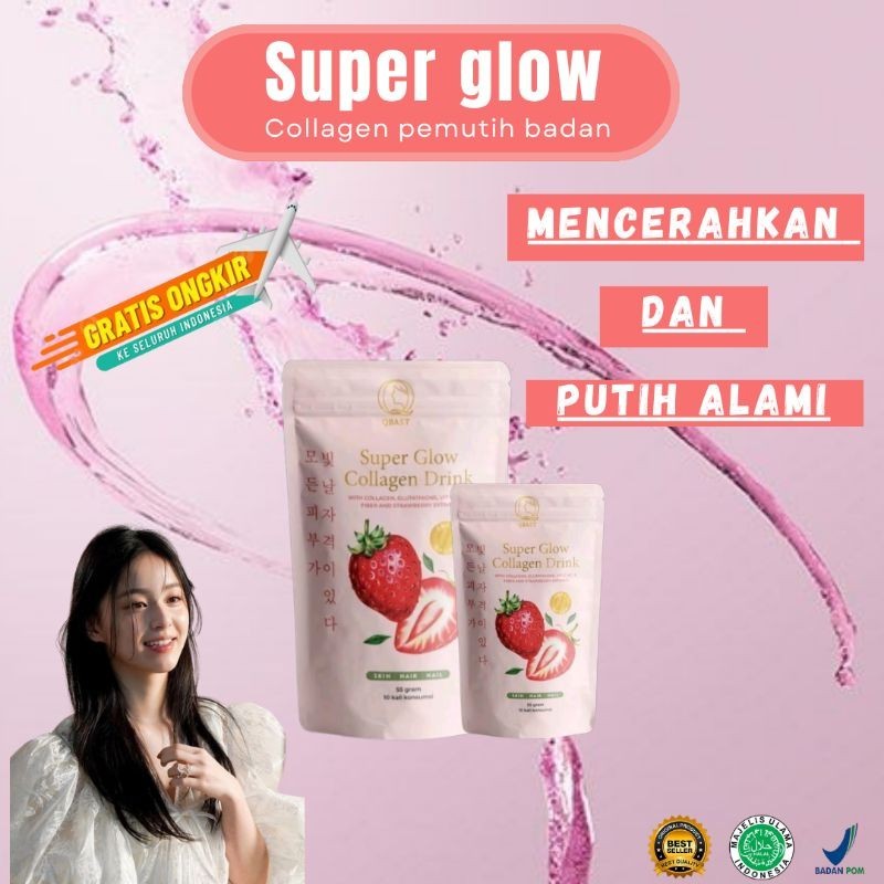 Jual Super Glow Collagen Drink Minuman Pemutih Badan Cepat Permanen L