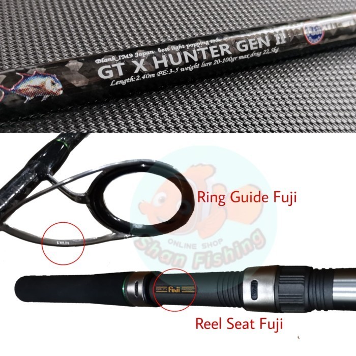 Jual Joran Popping Getsu Gt X Hunter Gen Ii 802 Packing Pipa Pvc