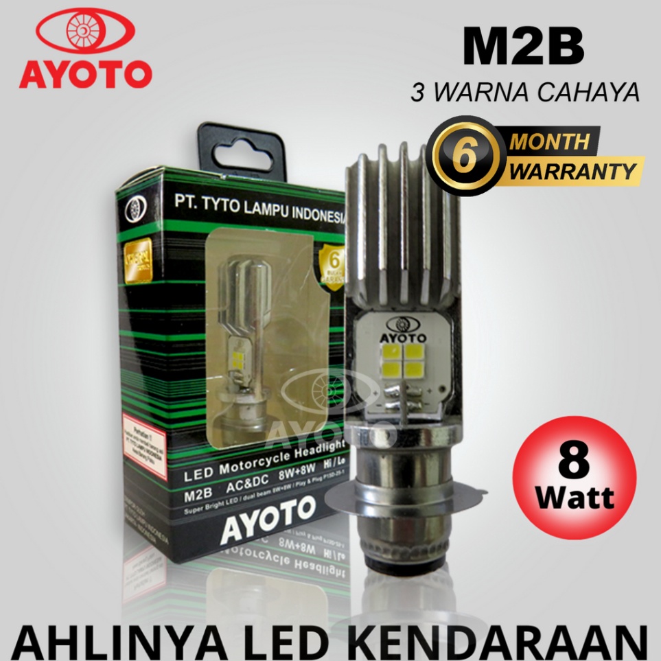 Jual TCd Lampu Depan Motor LED AYOTO M2B H6 AC DC Motor Matic Bebek