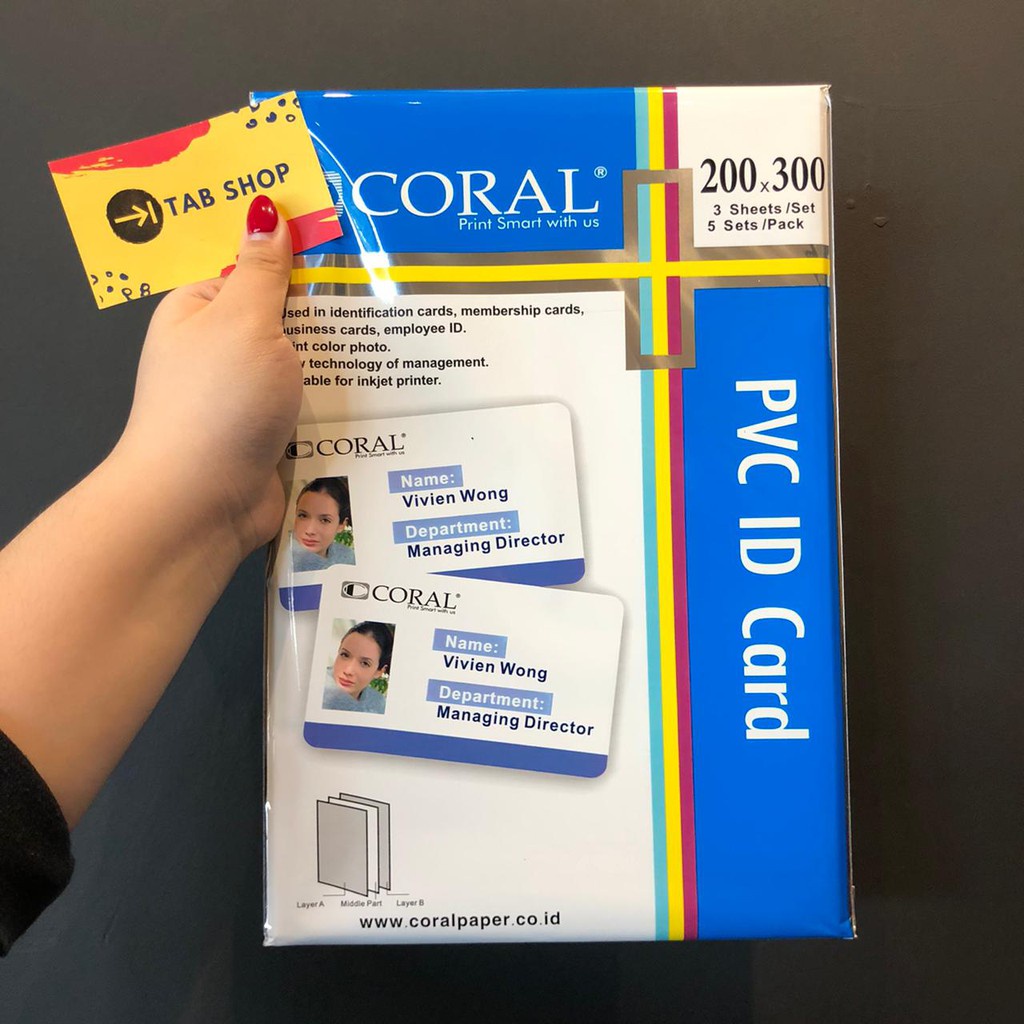 Jual Tab Shop Coral Pvc Id Card 200 X 300Mm 5 Set Kertas Kartu Ktp