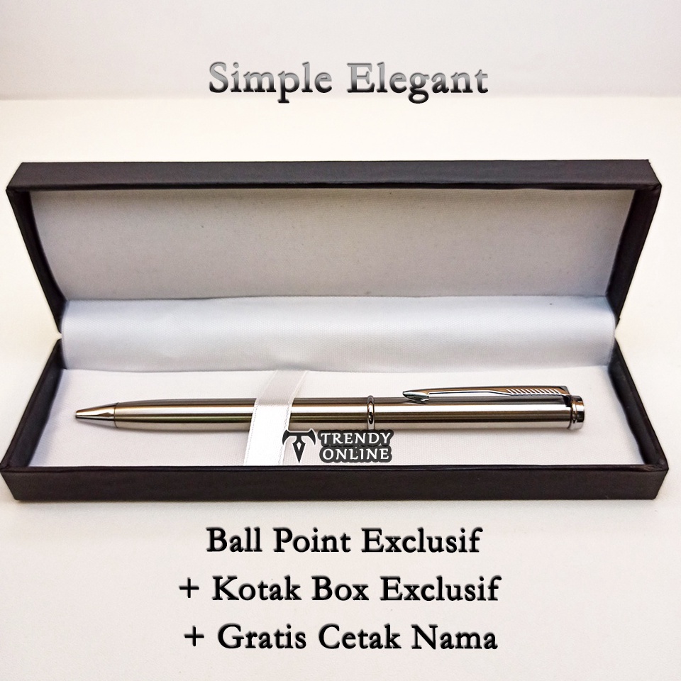 Jual Pulpen Stainless Exclusive Free Grafir Custom Cetak Nama Dan Box