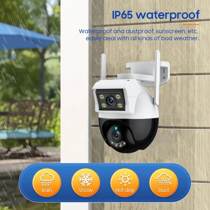 Jual Cctv Outdoor Eyesec Dual Lens Ip Waterproof Ip Camera Ptz Wide