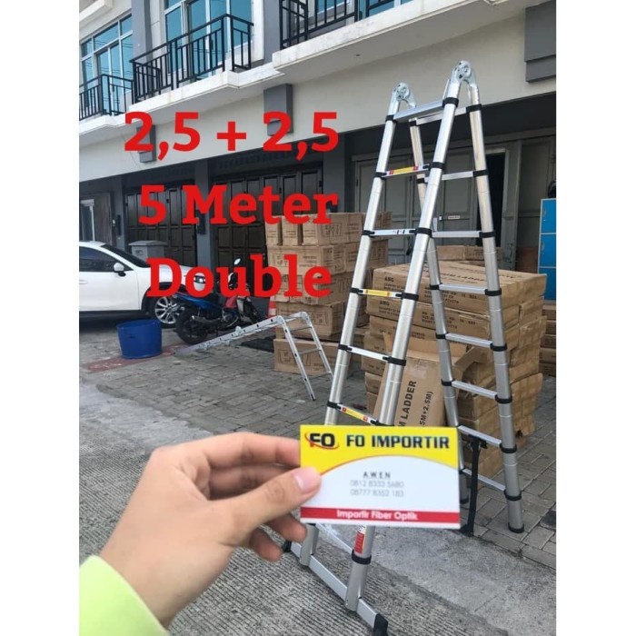 Jual Tangga Lipat Aluminium Teleskopik M Double Telescopic Ladder