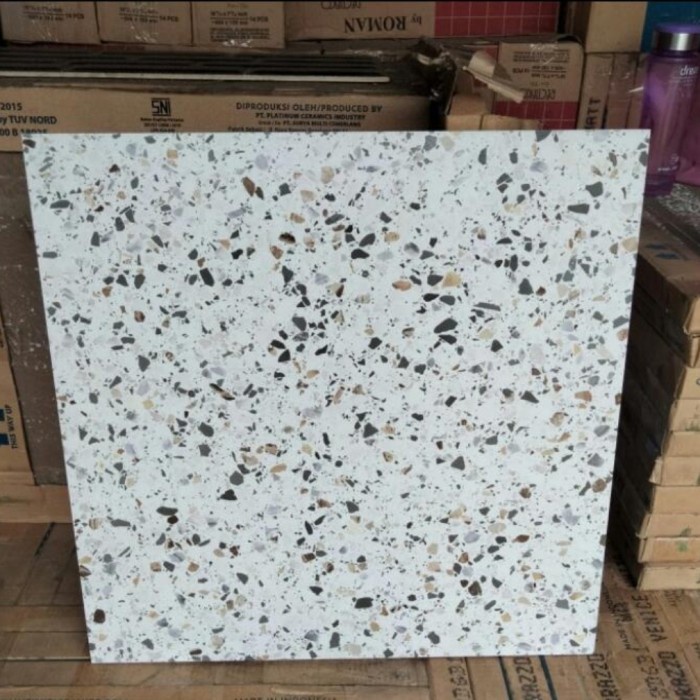 Jual GRANITE LANTAI MOTIF TERAZO 60X60 TERRAZZO VENICE WHITE KWC