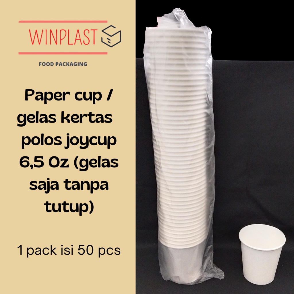 Jual Joycup Paper Cup Gelas Kertas Polos 6 5 Oz Isi 50 Pcs Shopee